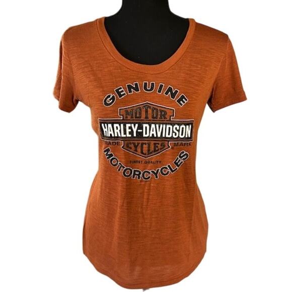 Harley-Davidson Fort Myers Florida 2013 Women's T-Shirt Burnt Orange Size Large - Picture 1 of 7